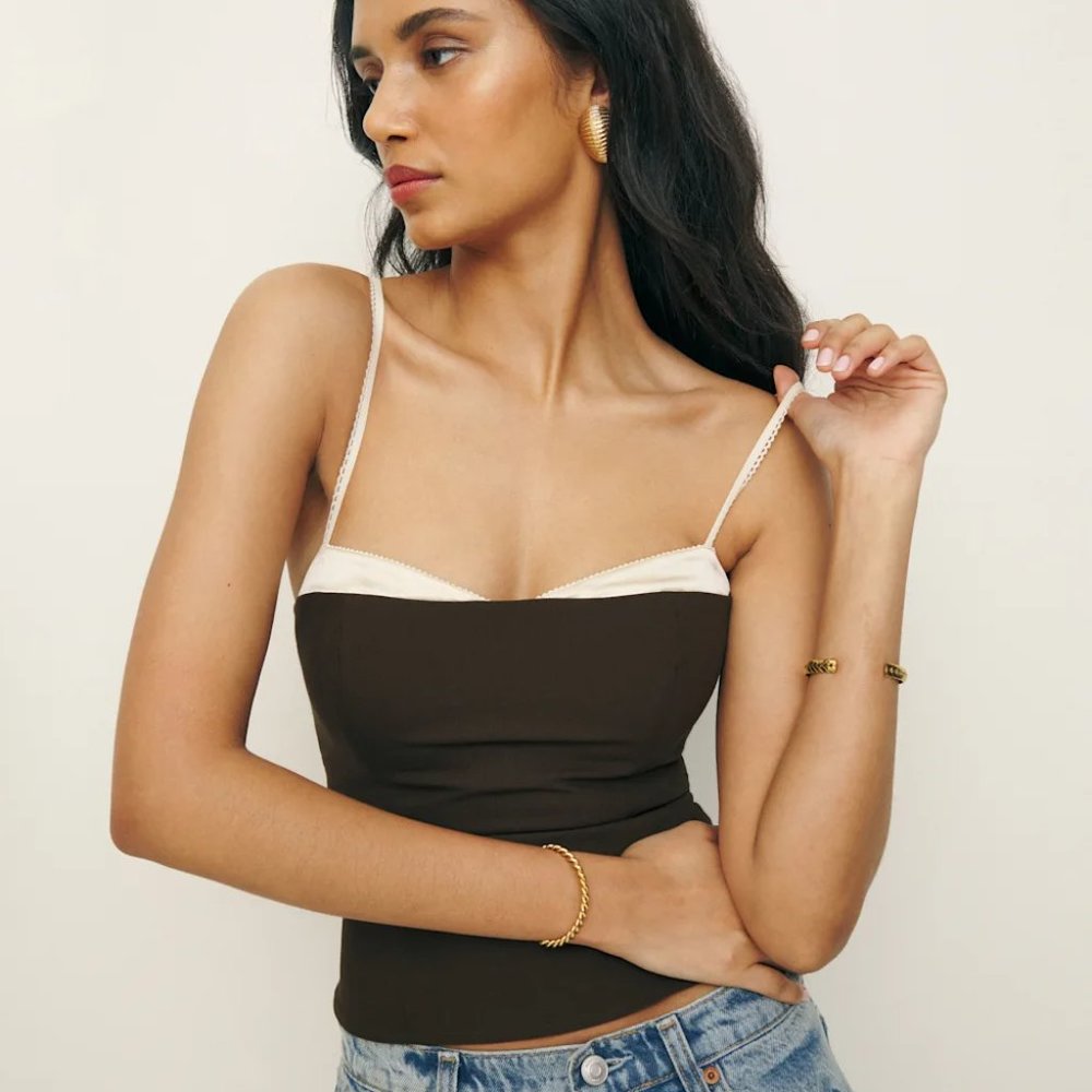 Melanie Lace Trim Crop Camisole